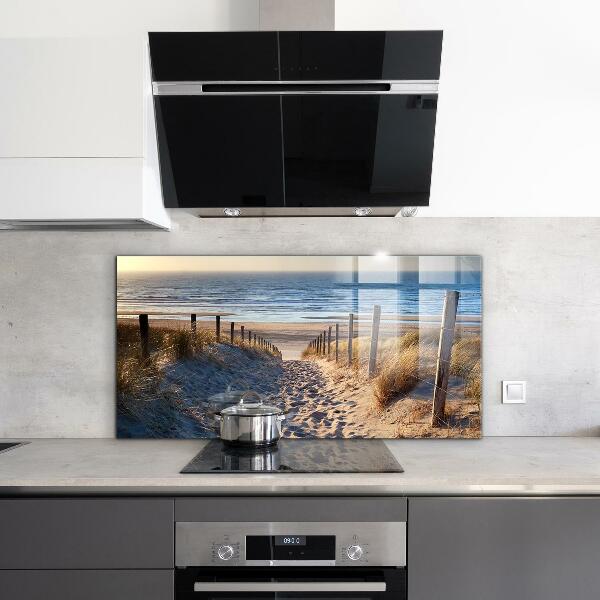 Kitchen glass panel Sand dunes on the baltic sea
