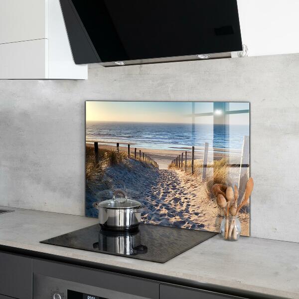 Kitchen glass panel Sand dunes on the baltic sea
