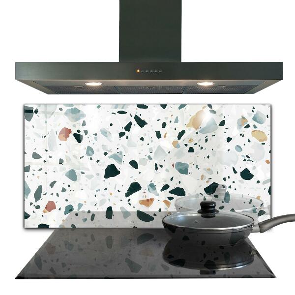 Kitchen glass panel Gray quartz terrazzo texture