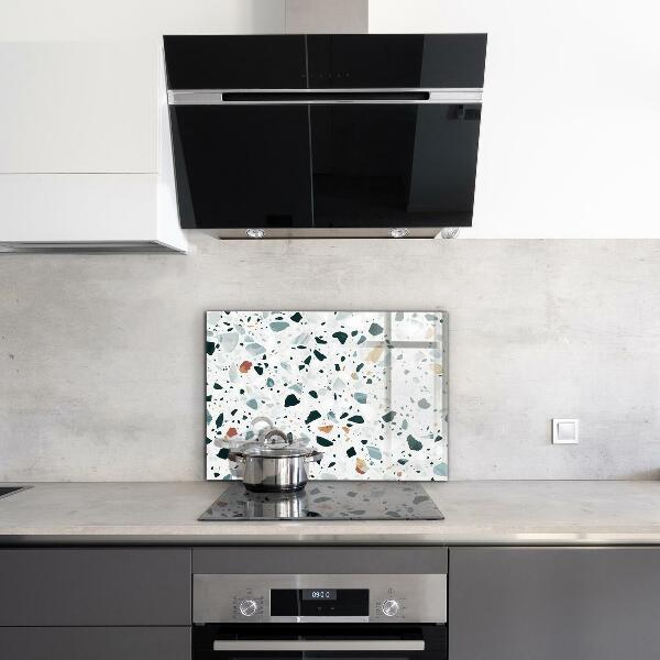 Kitchen glass panel Gray quartz terrazzo texture