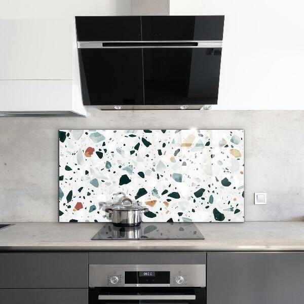 Kitchen glass panel Gray quartz terrazzo texture