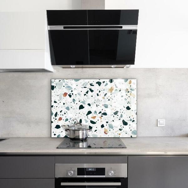 Kitchen glass panel Gray quartz terrazzo texture