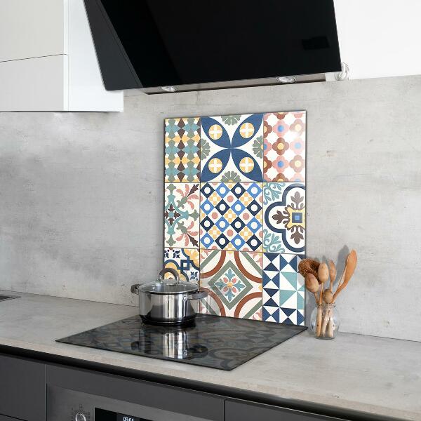 Kitchen glass panel Portuguese mosaic ornaments