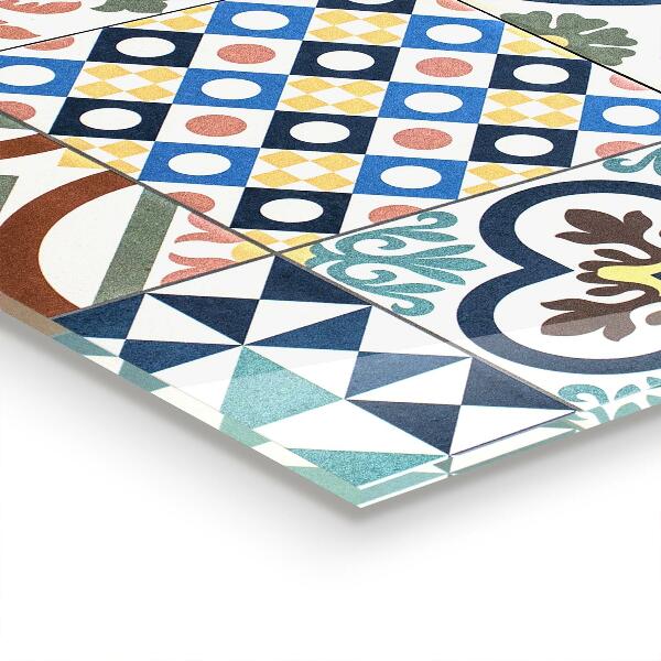 Kitchen glass panel Portuguese mosaic ornaments