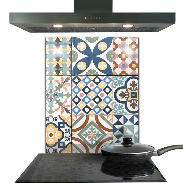Kitchen glass panel Portuguese mosaic ornaments