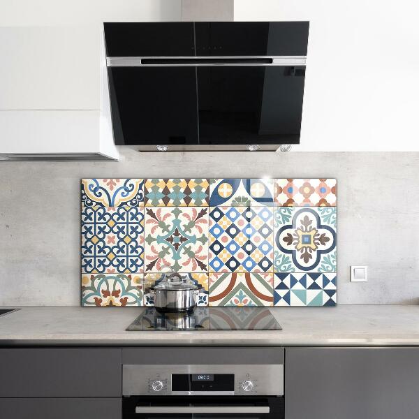 Kitchen glass panel Portuguese mosaic ornaments