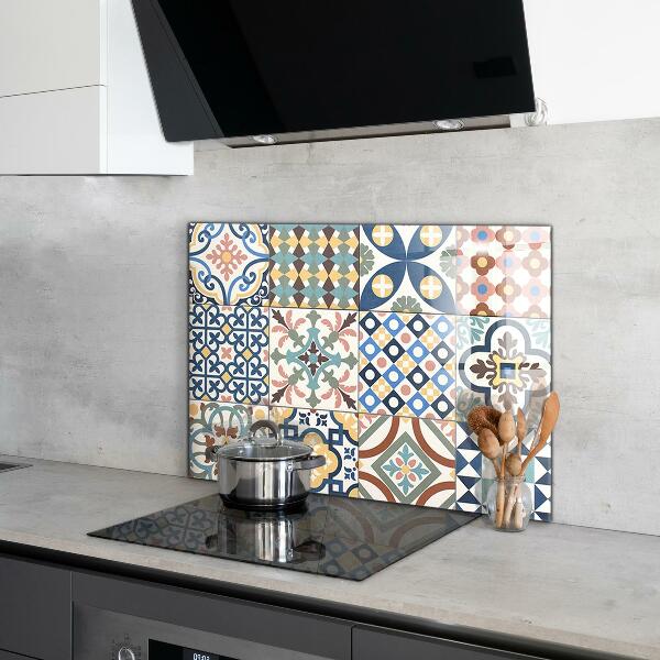Kitchen glass panel Portuguese mosaic ornaments