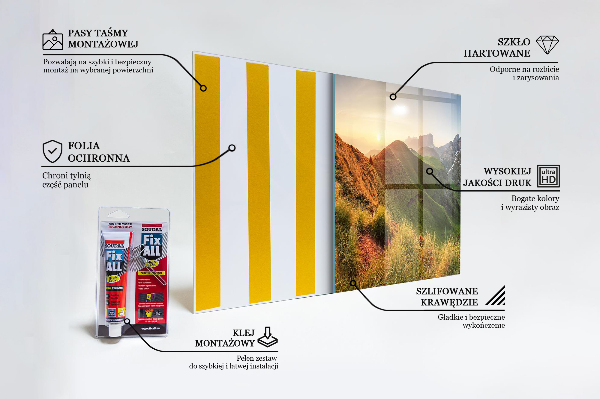 Kitchen glass panel Mountain glade sunrise