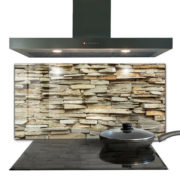 Kitchen glass panel Natural bricks