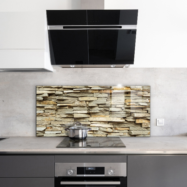Kitchen glass panel Natural bricks