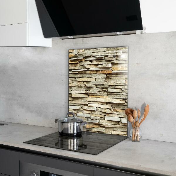 Kitchen glass panel Natural bricks