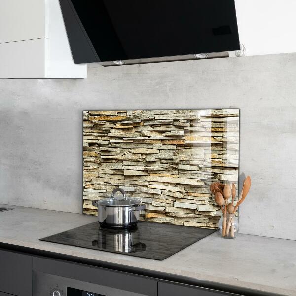 Kitchen glass panel Natural bricks