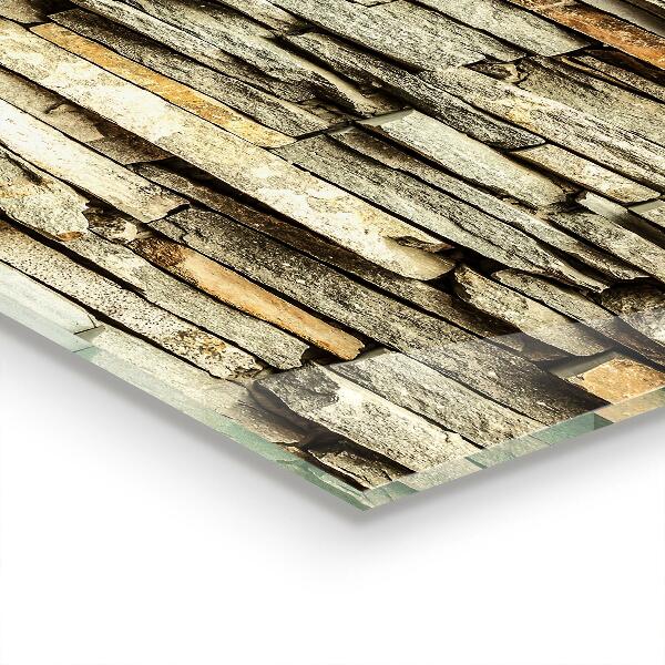 Kitchen glass panel Natural bricks