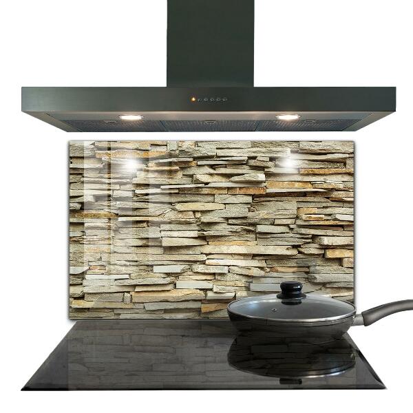 Kitchen glass panel Natural bricks