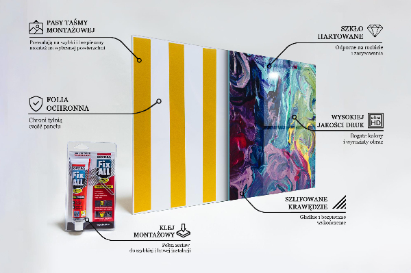 Kitchen wall panels Colorful abstraction