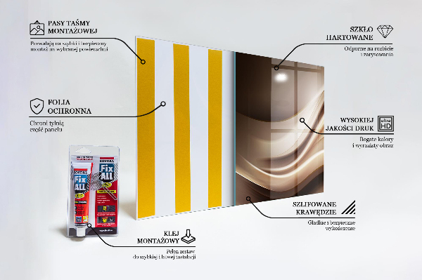 Kitchen wall panels Energy wave abstraction