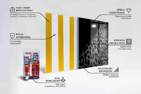 Hob splashback Dark panther wild cat