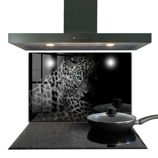Hob splashback Dark panther wild cat