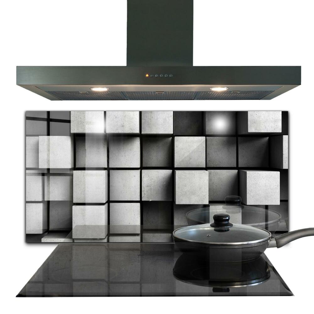 Kitchen wall panels Cubes geometric pattern