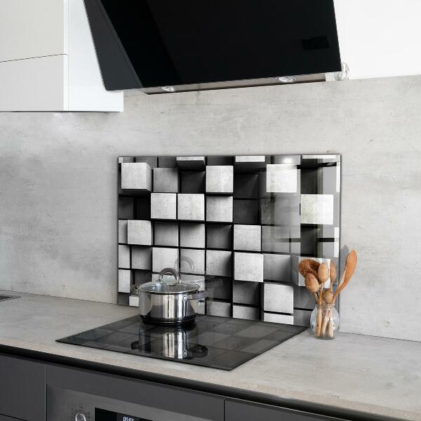 Kitchen wall panels Cubes geometric pattern