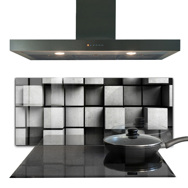 Kitchen wall panels Cubes geometric pattern