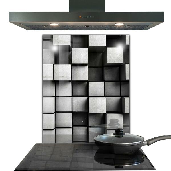 Kitchen wall panels Cubes geometric pattern