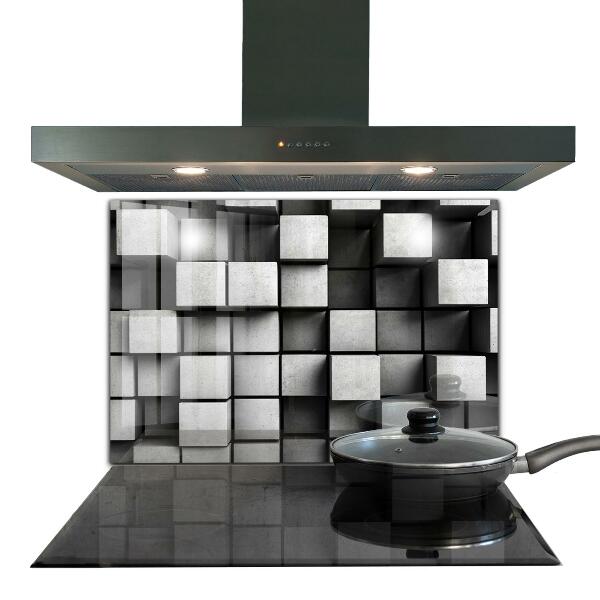Kitchen wall panels Cubes geometric pattern
