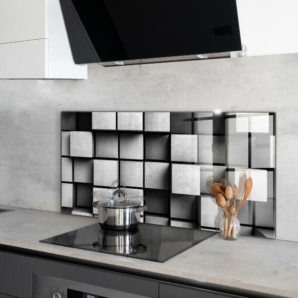 Kitchen wall panels Cubes geometric pattern