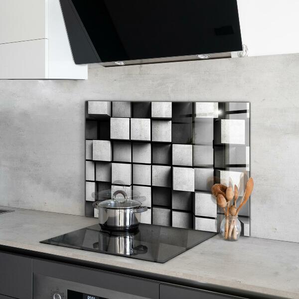 Kitchen wall panels Cubes geometric pattern