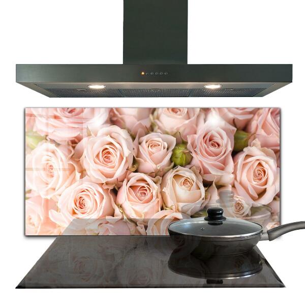 Kitchen wall panels Bouquet of delicate roses