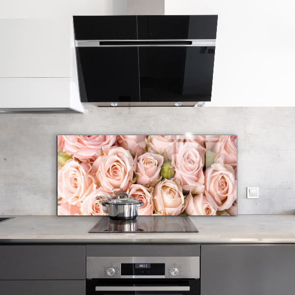 Kitchen wall panels Bouquet of delicate roses