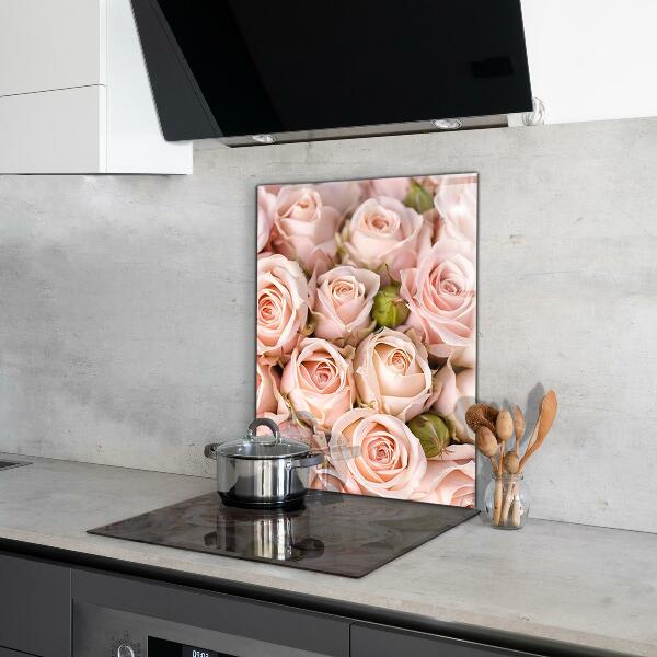 Kitchen wall panels Bouquet of delicate roses
