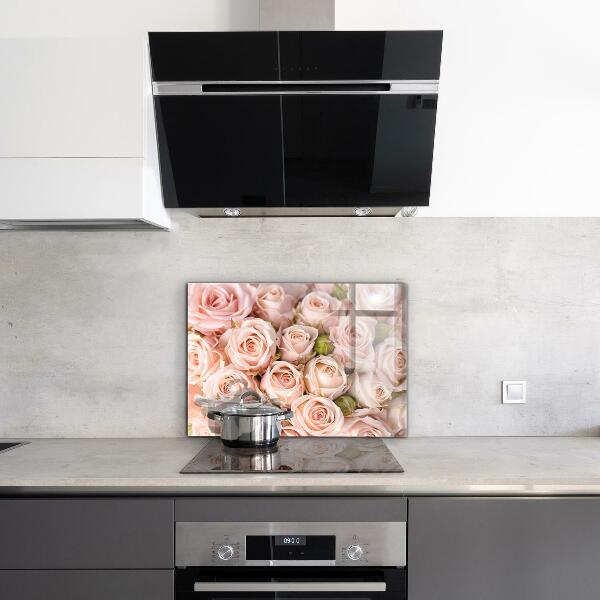 Kitchen wall panels Bouquet of delicate roses