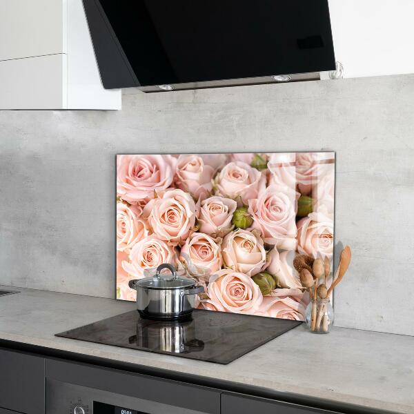 Kitchen wall panels Bouquet of delicate roses