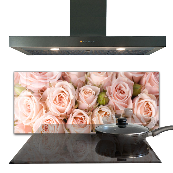 Kitchen wall panels Bouquet of delicate roses