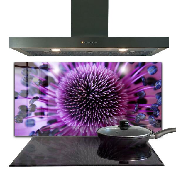 Kitchen wall panels Purple flower