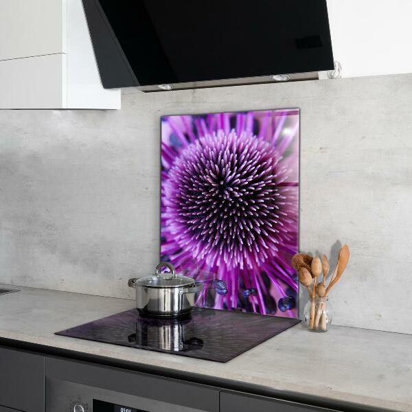 Kitchen wall panels Purple flower