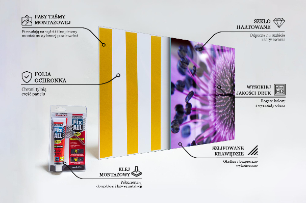 Kitchen wall panels Purple flower