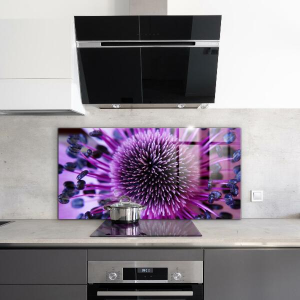 Kitchen wall panels Purple flower