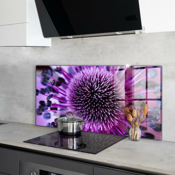 Kitchen wall panels Purple flower