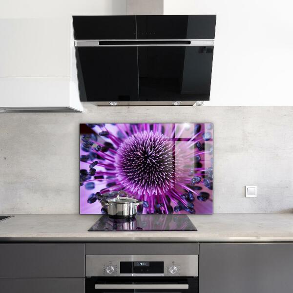 Kitchen wall panels Purple flower