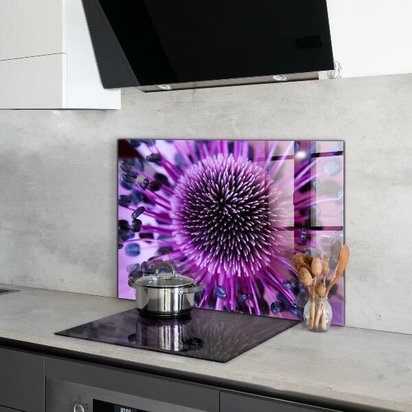 Kitchen wall panels Purple flower