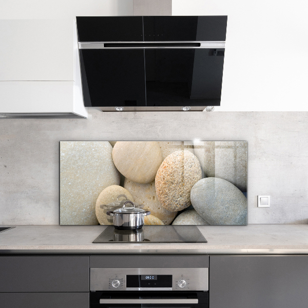 Kitchen glass panel Stony beach