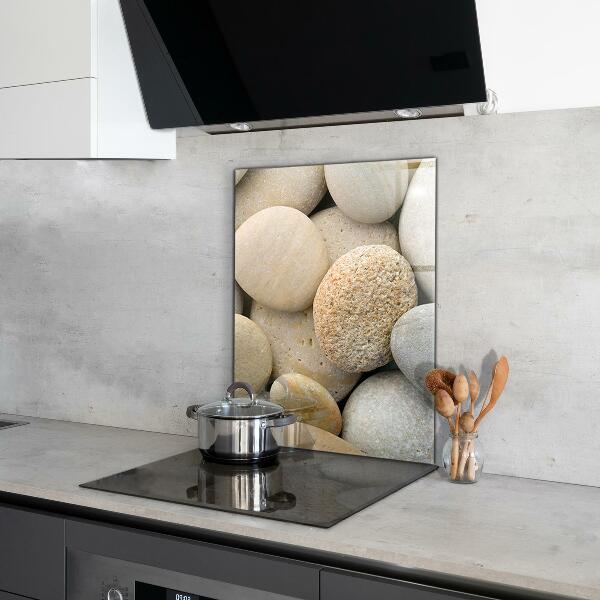 Kitchen glass panel Stony beach