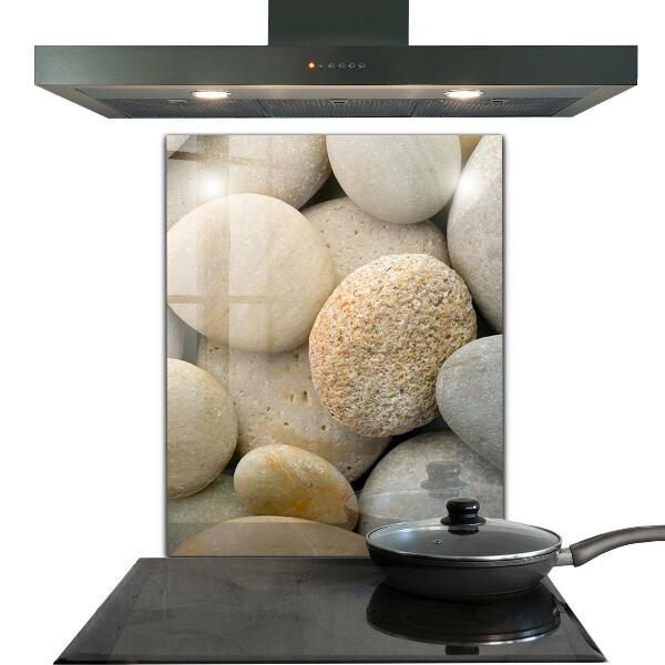 Kitchen glass panel Stony beach