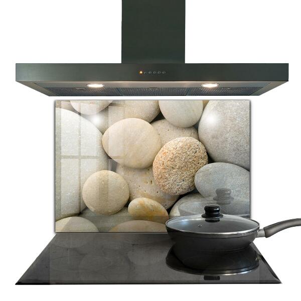 Kitchen glass panel Stony beach