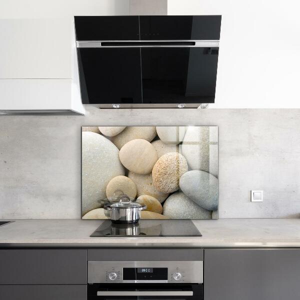 Kitchen glass panel Stony beach