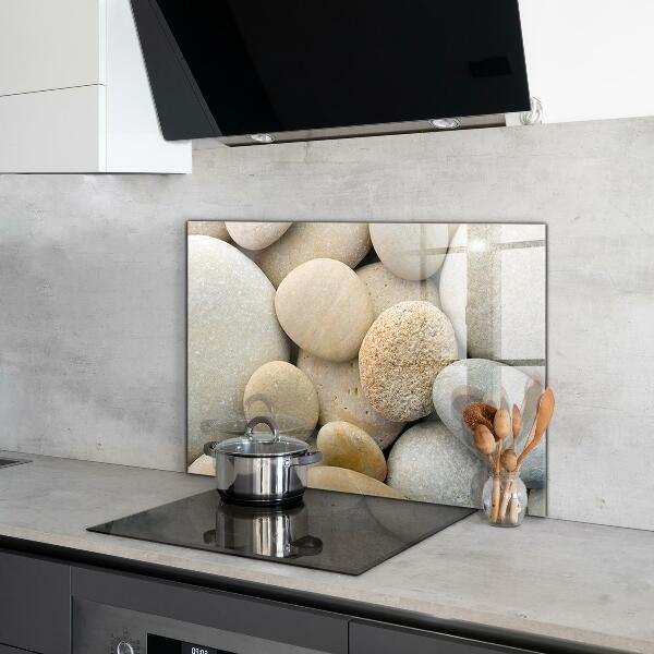 Kitchen glass panel Stony beach