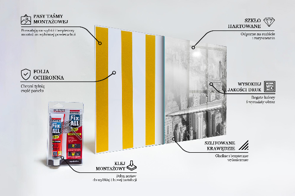 Kitchen wall panels Plane over new york