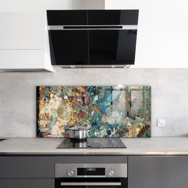 Kitchen glass panel Oil paint texture